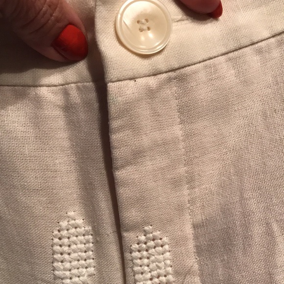 Zara Embroidered Linen Trouser - Picture 11 of 16